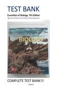 Test Bank for Essentials of Biology&comma; 7th Edition by Sylvia Mader and Michael  Windelspecht&period; Complete test bank&period; Latest Edition
