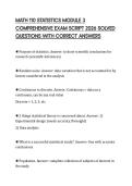 MATH 110 STATISTICS MODULE 3 COMPREHENSIVE EXAM SCRIPT 2026 SOLVED QUESTIONS WITH CORRECT ANSWERS