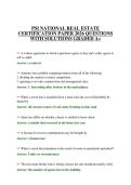 PSI NATIONAL REAL ESTATE CERTIFICATION PAPER 2026 QUESTIONS WITH SOLUTIONS GRADED A&plus;