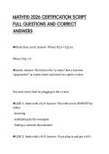 MATH110 2026 CERTIFICATION SCRIPT FULL QUESTIONS AND CORRECT ANSWERS
