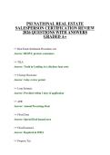 PSI NATIONAL REAL ESTATE SALESPERSON CERTIFICATION REVIEW 2026 QUESTIONS WITH ANSWERS GRADED A&plus;