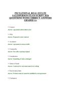 PSI NATIONAL REAL ESTATE SALESPERSON EXAM SCRIPT 2026 QUESTIONS WITH CORRECT ANSWERS GRADED A&plus;