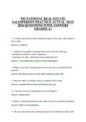 PSI NATIONAL REAL ESTATE SALESPERSON PRACTICE ACTUAL TEST 2026 QUESTIONS WITH ANSWERS GRADED A&plus;