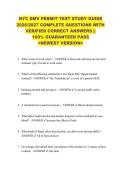 NYC DMV PERMIT TEST STUDY GUIDE  2026&sol;2027 COMPLETE QUESTIONS WITH  VERIFIED CORRECT ANSWERS &vert;&vert;  100&percnt; GUARANTEED PASS  <NEWEST VERSION> 