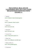PSI NATIONAL REAL ESTATE SALESPERSON PRACTICE TEST PAPER 2026 QUESTIONS WITH SOLUTIONS GRADED A&plus;