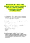 NUR1023C EXAM 1 STUDY GUIDE  2026&sol;2027 COMPLETE QUESTIONS WITH  VERIFIED CORRECT ANSWERS &vert;&vert;  100&percnt; GUARANTEED PASS  <NEWEST VERSION> 