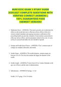 NUR1023C EXAM 3 STUDY GUIDE  2026&sol;2027 COMPLETE QUESTIONS WITH  VERIFIED CORRECT ANSWERS &vert;&vert;  100&percnt; GUARANTEED PASS  <NEWEST VERSION> 