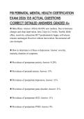 PSI PERINATAL MENTAL HEALTH CERTIFICATION EXAM 2026 135 ACTUAL QUESTIONS CORRECT DETAILED ANSWERS GRADED A&plus;