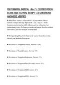 PSI PERINATAL MENTAL HEALTH CERTIFICATION EXAM 2026 ACTUAL SCRIPT 135 QUESTIONS ANSWERS VERIFIED