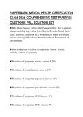 PSI PERINATAL MENTAL HEALTH CERTIFICATION EXAM 2026 COMPREHENSIVE TEST PAPER 135 QUESTIONS FULL SOLUTION SET