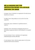 MIE 201 MAKANUI UNIT FIVE CERTIFICATION REVIEW 2026 DETAILED QUESTIONS TOP GRADE