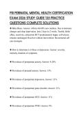 PSI PERINATAL MENTAL HEALTH CERTIFICATION EXAM 2026 STUDY GUIDE 135 PRACTICE QUESTIONS COMPLETE SOLUTIONS
