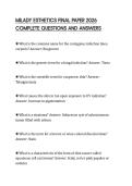 MILADY ESTHETICS FINAL PAPER 2026 COMPLETE QUESTIONS AND ANSWERS