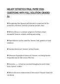 MILADY ESTHETICS FINAL PAPER 2026 QUESTIONS WITH FULL SOLUTION GRADED A&plus;