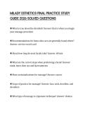 MILADY ESTHETICS FINAL PRACTICE STUDY GUIDE 2026 SOLVED QUESTIONS