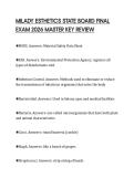 MILADY ESTHETICS STATE BOARD FINAL EXAM 2026 MASTER KEY REVIEW