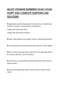 MILADY STANDARD BARBERING EXAM 3 EXAM SCRIPT 2026 COMPLETE QUESTIONS AND SOLUTIONS