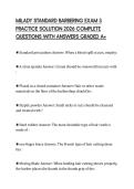 MILADY STANDARD BARBERING EXAM 3 PRACTICE SOLUTION 2026 COMPLETE QUESTIONS WITH ANSWERS GRADED A&plus;