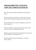 MISSOURI BARBER STATE 4 EXAM FINAL SCRIPT 2026 COMPLETE SOLUTION SET