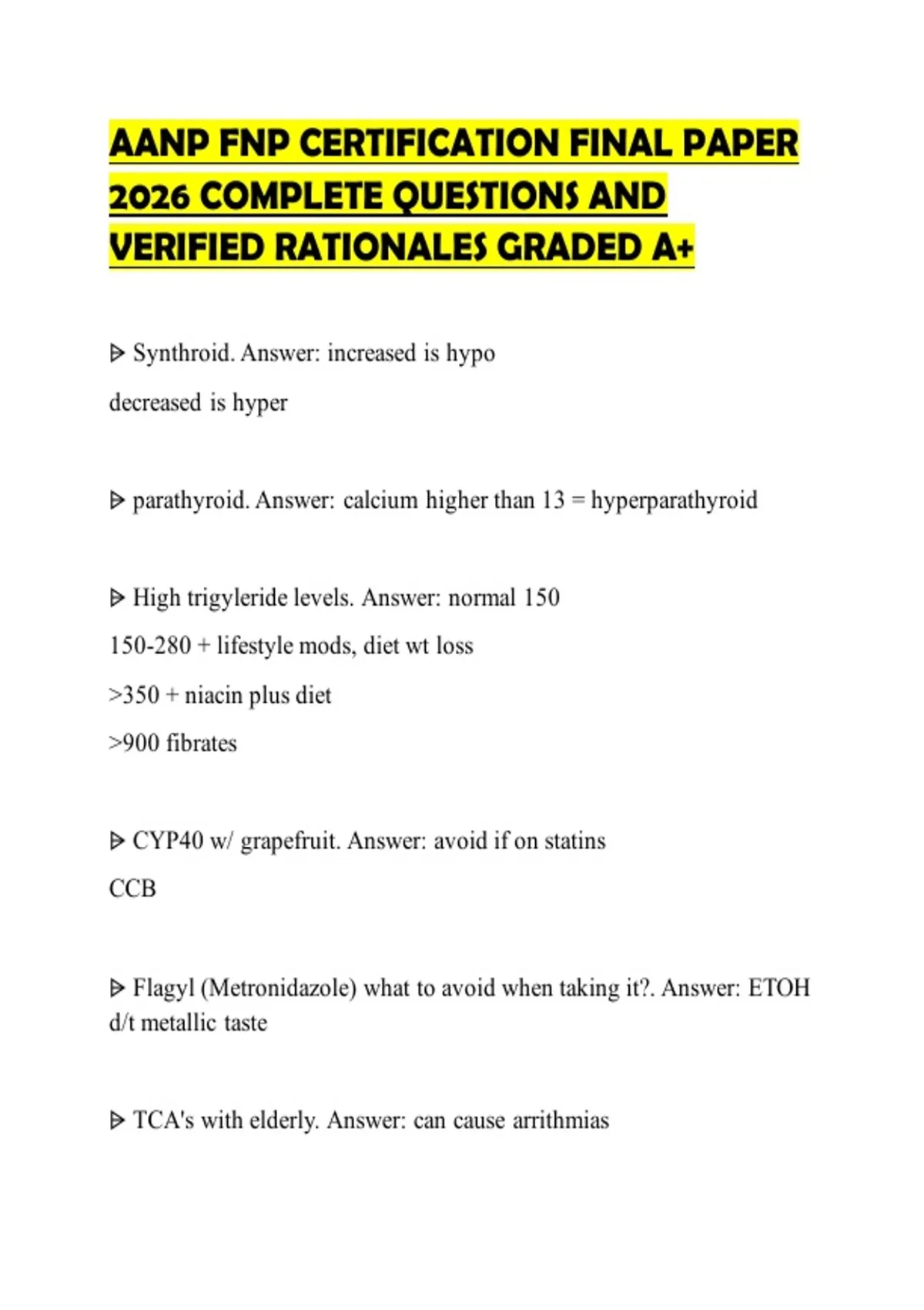 AANP FNP CERTIFICATION FINAL PAPER 2026 COMPLETE QUESTIONS AND VERIFIED ...