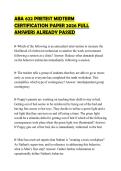 ABA 622 PRETEST MIDTERM CERTIFICATION PAPER 2026 FULL ANSWERS ALREADY PASSED