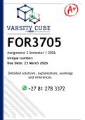 FOR3705 Assignment 2 &lpar;DETAILED ANSWERS&rpar; Semester 1 2026 - DISTINCTION GUARANTEED