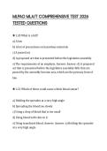 MLPAO MLA&sol;T COMPREHENSIVE TEST 2026 TESTED QUESTIONS