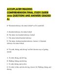ACCUPLACER READING COMPREHENSION FINAL STUDY GUIDE 2026 QUESTIONS AND ANSWERS
