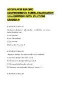 ACCUPLACER READING COMPREHENSION ACTUAL EXAMINATION 2026 QUESTIONS WITH SOLUTION