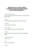 MSK PRACTICE STUDY SHEET COMPLETE 2026 QUESTIONS WITH SOLUTIONS GRADED A&plus;