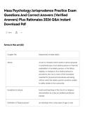 Mass Psychology Jurisprudence Practice Exam Questions And Correct Answers &lpar;Verified Answers&rpar; Plus Rationales 2026 Q&A Instant Download Pdf