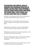 PSYCHIATRIC AND MENTAL HEALTH NURSING FOR CANADIAN PRACTICE 5E WENDY AUSTIN CINDY ANN PETERNELJTAYLOR DIANE KUNYK MARY ANN BOYD TEST BANK FINAL STUDY GUIDE 2026 SOLVED QUESTIONS FULLY CORRECT