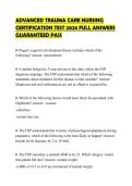 ADVANCED TRAUMA CARE NURSING CERTIFICATION TEST 2026 FULL ANSWER