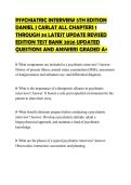 PSYCHIATRIC INTERVIEW 5TH EDITION DANIEL J CARLAT ALL CHAPTERS 1 THROUGH 34 LATEST UPDATE REVISED EDITION TEST BANK 2026 UPDATED QUESTIONS AND ANSWERS GRADED A&plus;
