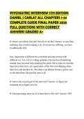 PSYCHIATRIC INTERVIEW 5TH EDITION DANIEL J CARLAT ALL CHAPTERS 1-34 COMPLETE GUIDE FINAL PAPER 2026 FULL QUESTIONS WITH CORRECT ANSWERS GRADED A&plus;