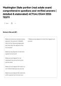 Washington State portion &lpar;real estate exam&rpar; comprehensive questions and verified answers &lpar; detailed & elaborated&rpar; ACTUAL EXAM 2026 TEST&excl;&excl;