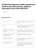 WA State Real Estate Exam &lpar;2026&rpar; comprehensive questions and verified answers &lpar; detailed & elaborated&rpar; ACTUAL EXAM 2026 TEST&excl;&excl;