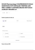 NCLEX Pharmacology COMPREHENSIVE EXAM QUESTIONS WITH DETAILED VERIFIED AND 100&percnt; CORRECT ANSWERS BRAND NEW EXAM ALREADY GRADED A&plus;&excl;