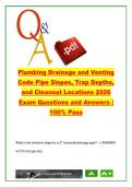 Plumbing Drainage and Venting Code &ndash; Pipe Slopes&comma; Trap Seal Depths&comma; and Cleanout Requirements Exam Study Guide &lpar;2026&rpar;