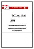 ENV 101 FINAL  EXAM  Ṣouthern New Hampṣhire Univerṣity    Actual Queṣtionṣ & Verified Anṣwerṣ with Rationaleṣ  100&percnt; Guarantee Paṣṣ