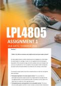 LPL4805 Assignment 1 Semester 1 ANSWERS 2026 - Due 19 March 2026
