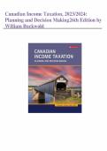 Test bank for Canadian Income Taxation 20232024  with test questions and answers graded A&plus;