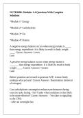 NUTR3000&colon; Modules 1-4 Questions With Complete Solutions