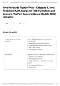 Iowa Herbicide Right of Way - Category 6&comma; Iowa Pesticide EXAM&comma; Complete Test &vert;&vert; Questions and Answers &lpar;Verified Answers&rpar; &lpar;Latest Update 2026&rpar; UPDATE&excl;&excl;