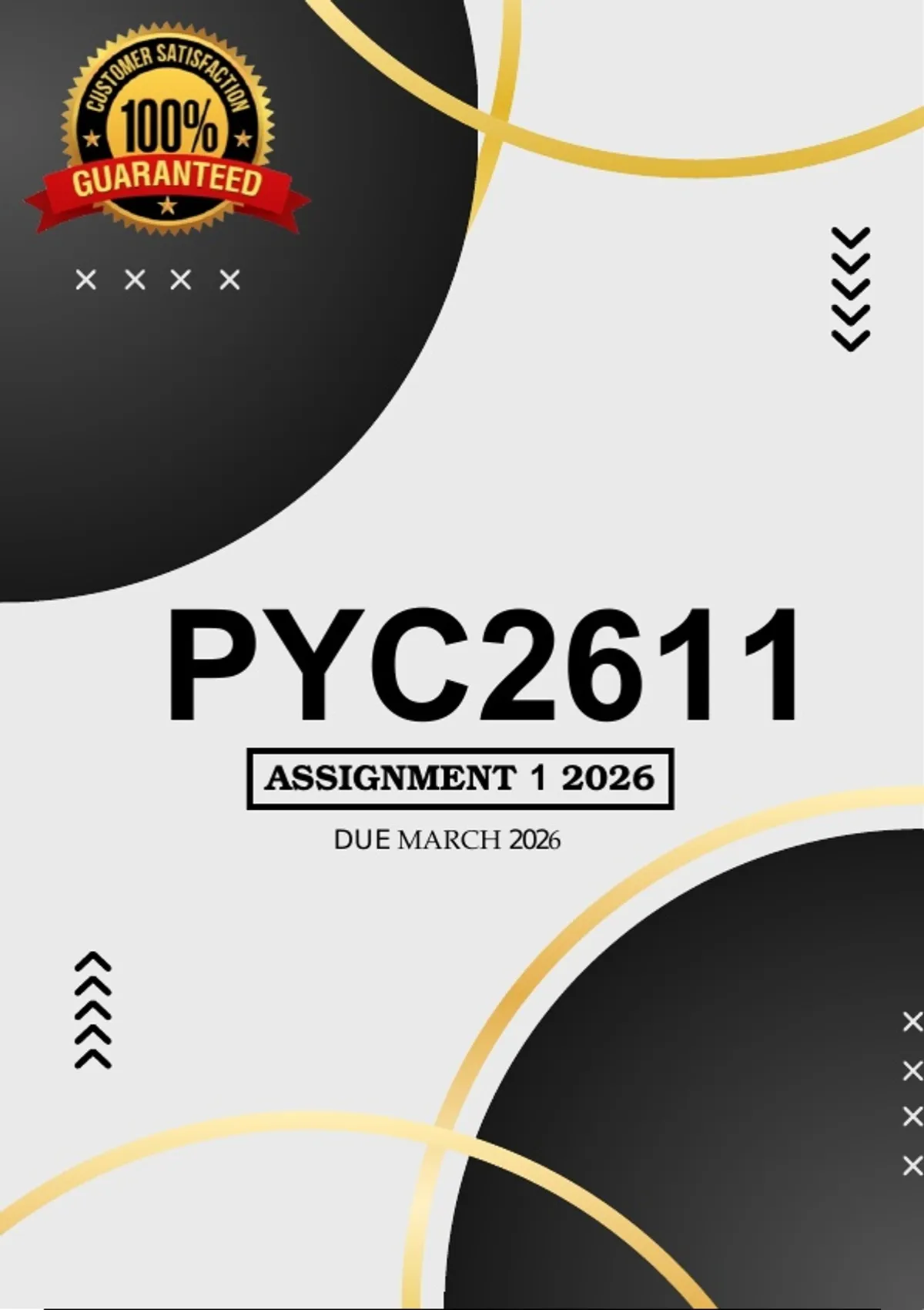 PYC2611 Assignment 1 Semester 1 2026 - Due March 2026 - Personality ...