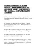 WGU D351 FUNCTIONS OF HUMAN RESOURCE MANAGEMENT OBJECTIVE ASSESSMENT NEWEST COMPREHENSIVE TEST BANK 2026 COMPLETE ANSWERS ACCURATE