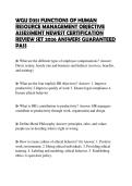 WGU D351 FUNCTIONS OF HUMAN RESOURCE MANAGEMENT OBJECTIVE ASSESSMENT NEWEST CERTIFICATION REVIEW SET 2026 ANSWERS GUARANTEED PASS