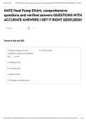 NATE Heat Pump EXAM&comma; comprehensive questions and verified answers QUESTIONS WITH ACCURATE ANSWERS &vert; GET IT RIGHT &vert;20252026&excl;