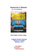 Test Bank for Automotive Technology&colon; A Systems Approach 4th Edition Complete Chapter Questions Study Guide