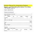 Solution Manual for Automotive Engines Diagnosis&comma; Repair&comma; and Rebuilding 9th Edition Gilles LeVan Chapters 1&ndash;19